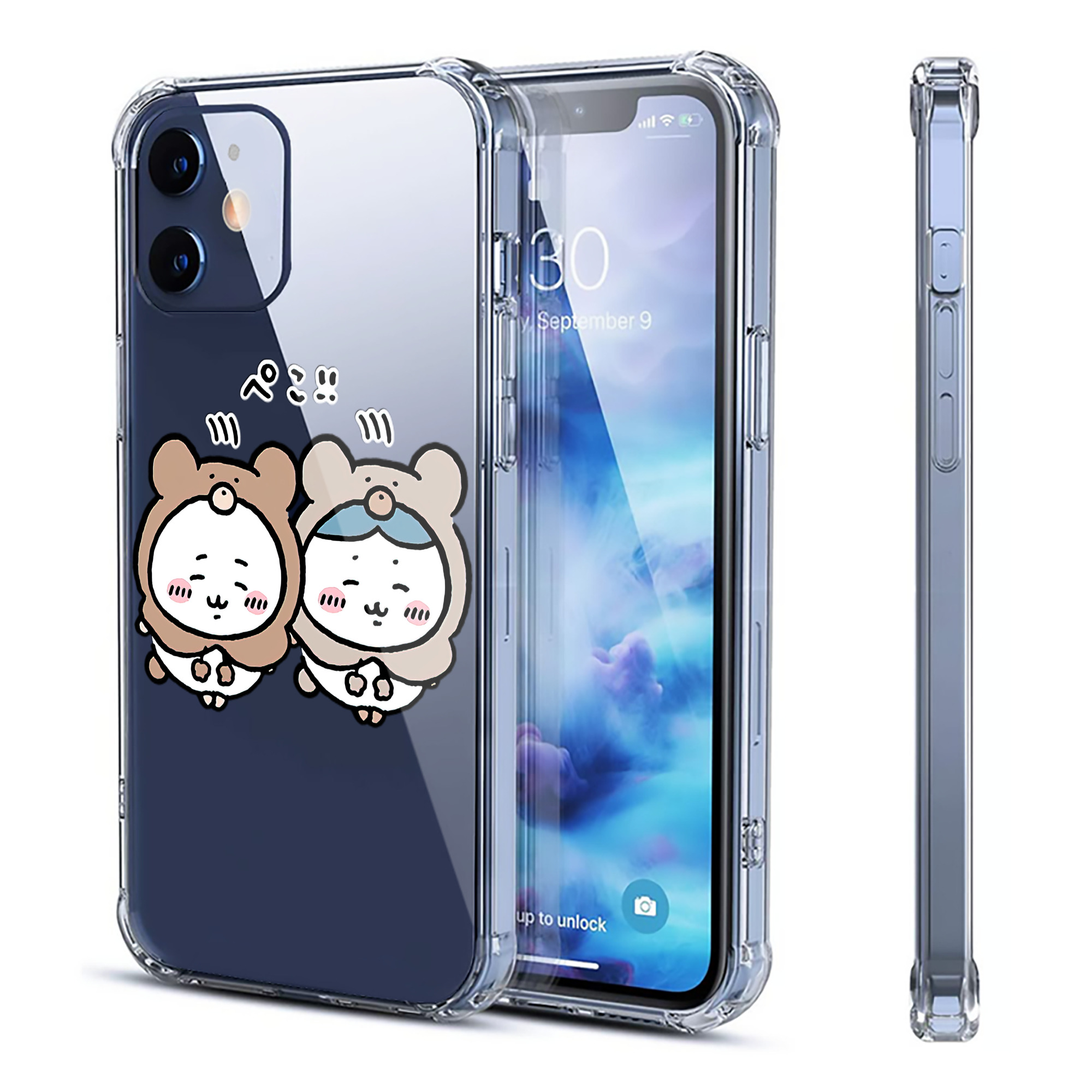 （画像用） ちいかわ ハチワレ Chii-kawa hachiware 【iPhone 12シリーズ対応】透明スマホケース（クリアソフトケース）